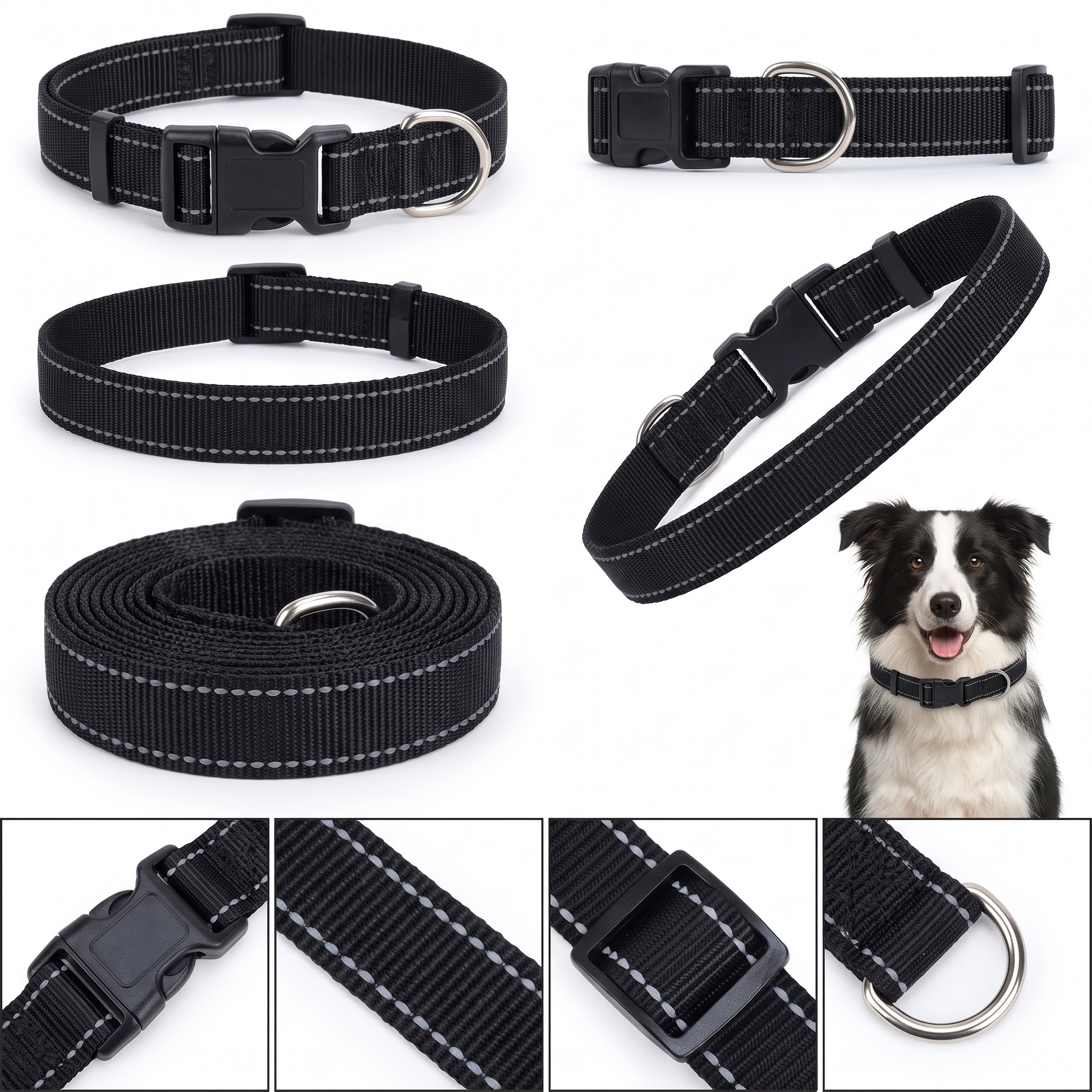 Ravebook Adjustable Soft Padded Nylon Dog Collar